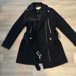 Michaels Black Leather Jacket with Silver Accents